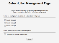 An image of a Subscription Management Page.