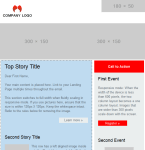 An image of a Responsive 2-Column Split Header template.