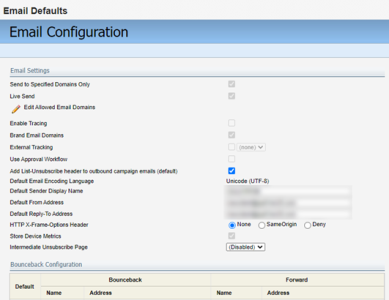 An image of the Email Configuration window.