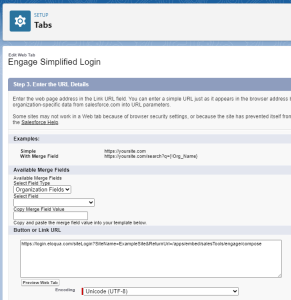 An image of the Engage tab in Salesforce.