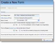 An image of the Create a New Form page.