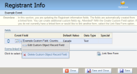 An image of a drop-down menu with Delete Custom Object Record Field highlighted.