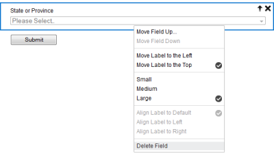 An image of a shortcut menu with Delete Field highlighted.