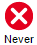 An image of the Never icon