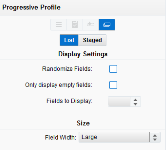 An image of the Progressive Profile configuration window.
