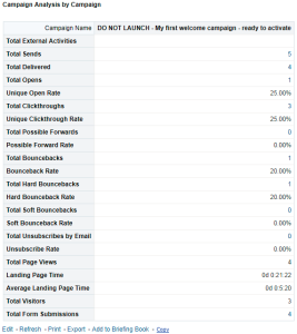 An image of the Campaign Analysis by Campaign report