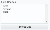 An image highlighting the Select a List button