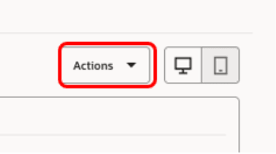An image illustrating the Actions button for an email