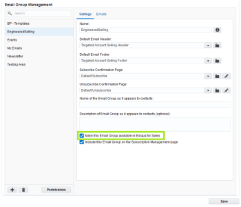 An image of the Oracle Eloqua Email Group Management