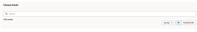 An image of the email selection search within the Sales Email Tactic