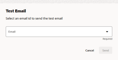 An image illustrating the user selection popup for Test sends