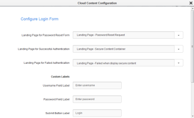 An image of the Login Form Configuration page.