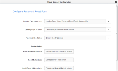 An image of the Password Reset Configuration page.