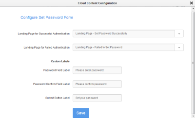 An image of the Set Password Configuration page.