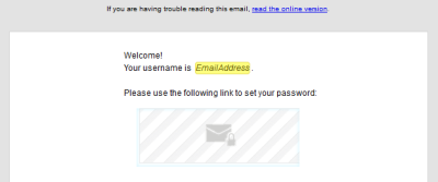 An image of a Welcome email example.