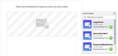 An image of the Login Form widget in the Cloud Content toolbar.