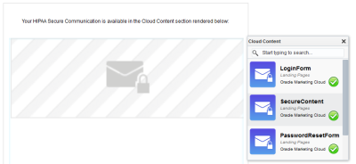 An image of the Secure Content widget in the Cloud Content toolbar.