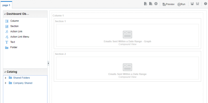 An image of a dashboard with two sections