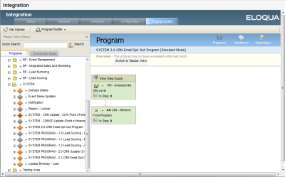 An image of the active CRM Opt Out program.