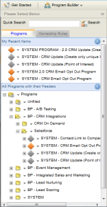 An image of the Program Builder integration templates.