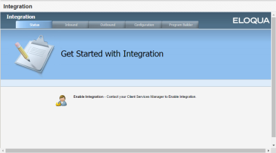 An image of the Enable Integration message on the Integration Status tab.