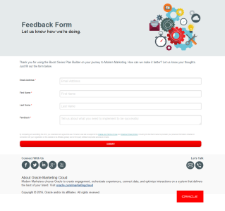 An image of a sample landing page for a feedback survey.