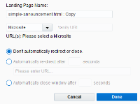 An image of the landing page Settings window.