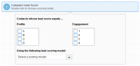 An image of the configuration screen for the Compare Lead Score filter criteria