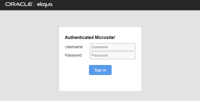 An image of an authenticated microsite login page.