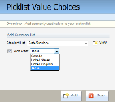 An image of the Add After checkbox and drop-down list.