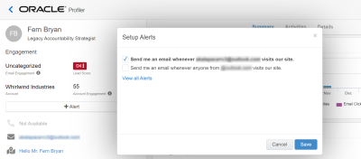 Screenshot showing setup alerts popup
