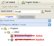 An image of the Active and Inactive icons.