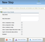 An image of the New Step configuration window.