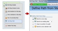 An image of a step's drop-down menu with Edit Step Path highlighted.