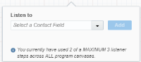 An image showing the configuration to listen to a contact field