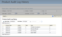 An image of the Product Audit Log History section.