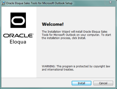 An image of the Outlook plugin wizard where you click the Install button