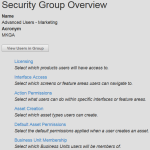 An image of the Security Group Overview menu.