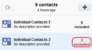 An image showing the number of excluded contacts.