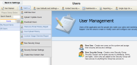 An image of the Users menu with Welcome Email History Report, User Upload History, and License Usage Overview Report highlighted.