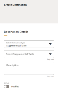 An image of the Supplemental Table destination type