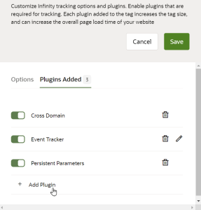 An image of the Plugins Added tab