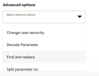 Image of the advanced options list