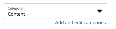 Category dropdown