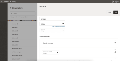 Edit view of the Parameter details