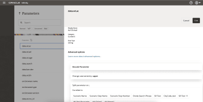 Image of Account Settings > Parameters displaying the details for a parameter