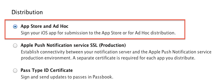 The App Store and Ad-Hoc option