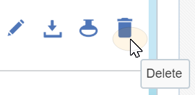 Platform Delete button screenshot
