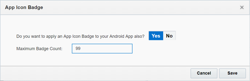 Image illustrating the App Icon Badge dialog options