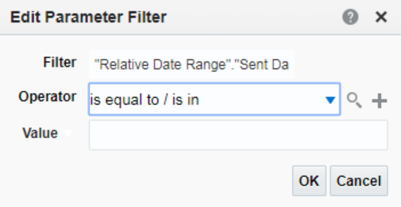 Screenshot of the edit parameter filter dialog